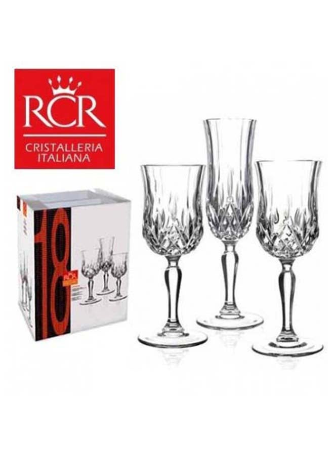أر سي أر 18 Piece Glasses Set Includes 6 Piece 230ML , 6 Piece 160ML And 6 Piece  130ML Clear  - Image 2
