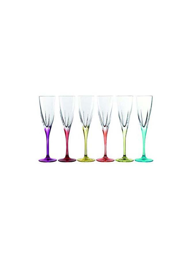 Fusion Set Of 6 Pieces Flute Glasses Multicolour 170ml - v1676892520/N32072409A_2