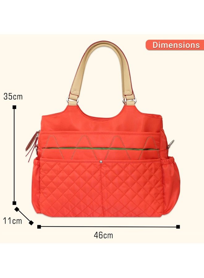 Sunveno - Fashion Diaper Bag With Multiple Pockets - Orange - Image 1