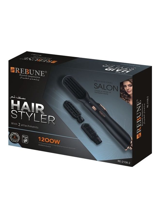 REBUNE - 2 Piece Elastic Ribbon Hair Dryer Black - Image 1