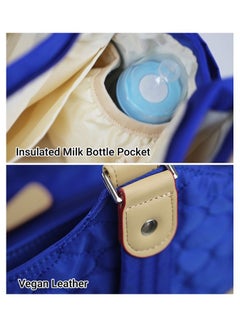 Sunveno Fashion Diaper Tote Bag With Zipped Pocket - Blue  - Image 5