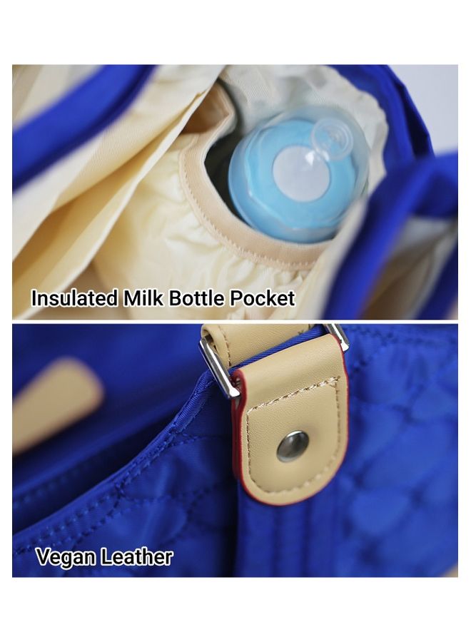 صنفينو Fashion Diaper Tote Bag With Zipped Pocket - Blue  - Image 5