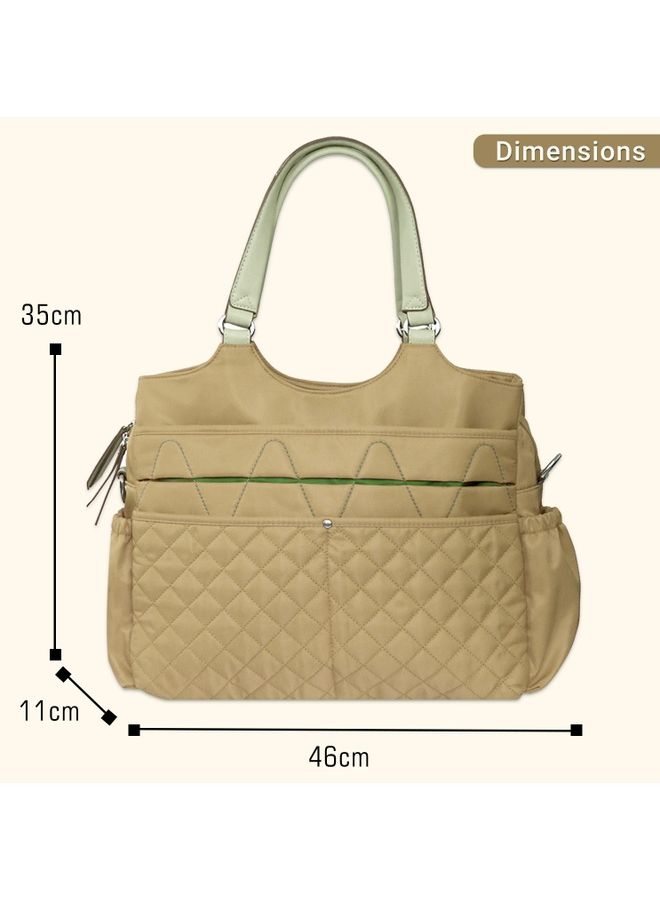 صنفينو Fashion Diaper Bag With Multiple Pockets - Khaki  - Image 5