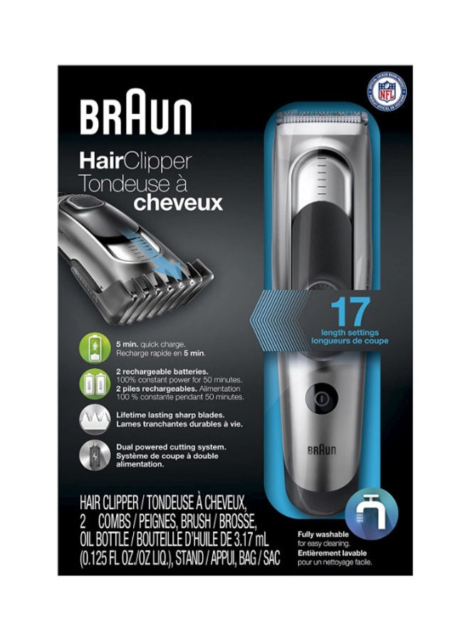 BRAUN Hair Clipper Ultimate Grooming Experience With Professional 17 Fittings Lengths 15.5 x 2.5 x 16.5cm - Image 2