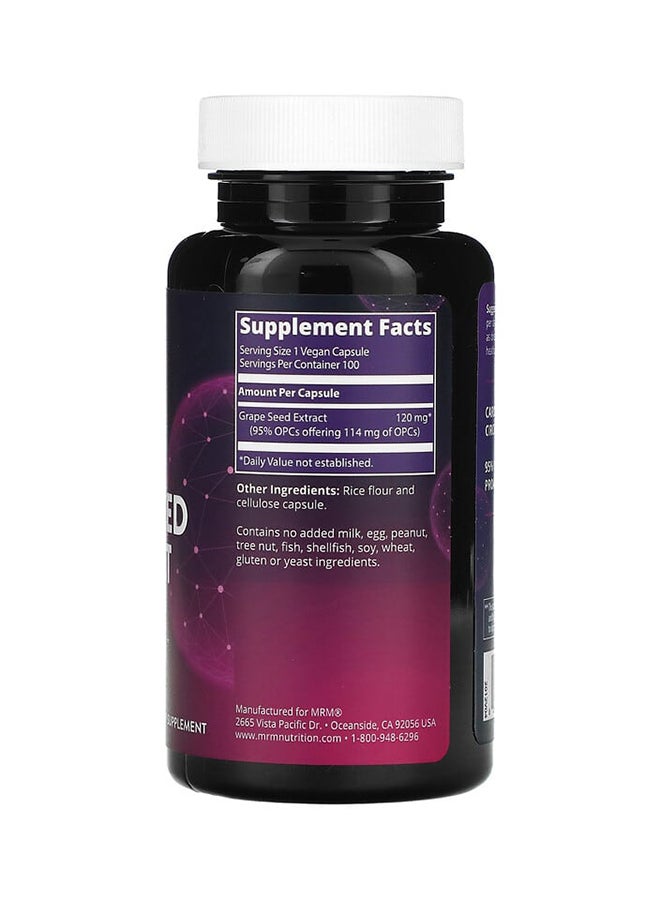 MRM - Grape Seed Extract Dietary Supplement 120mg - 100 Vegan Capsules - Image 1