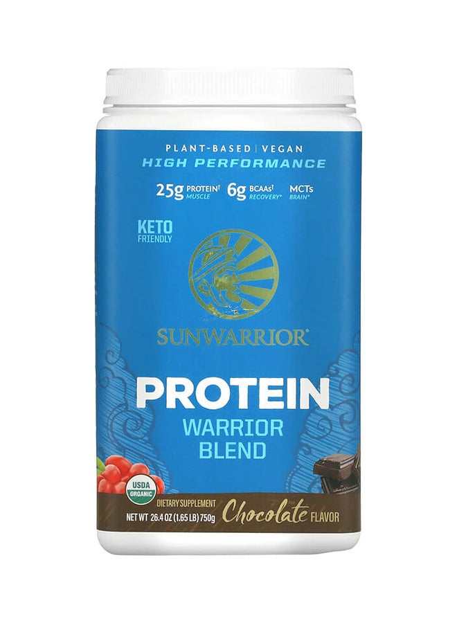 Sunwarrior Protein Warrior Blend Powder - Chocolate 1.65 lb (750 g) - Image 1