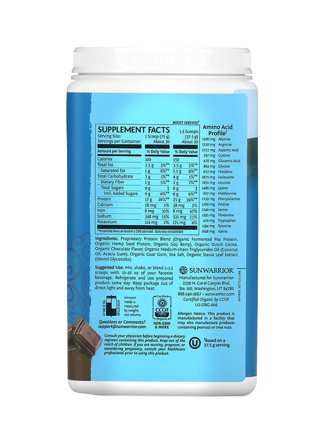 Sunwarrior Protein Warrior Blend Powder - Chocolate 1.65 lb (750 g) - Image 2
