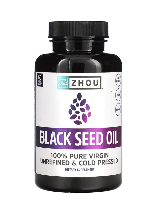 Black Seed Oil Dietary Supplement- 60 Vegetarian Capsules - v1676962981/N33129175A_1