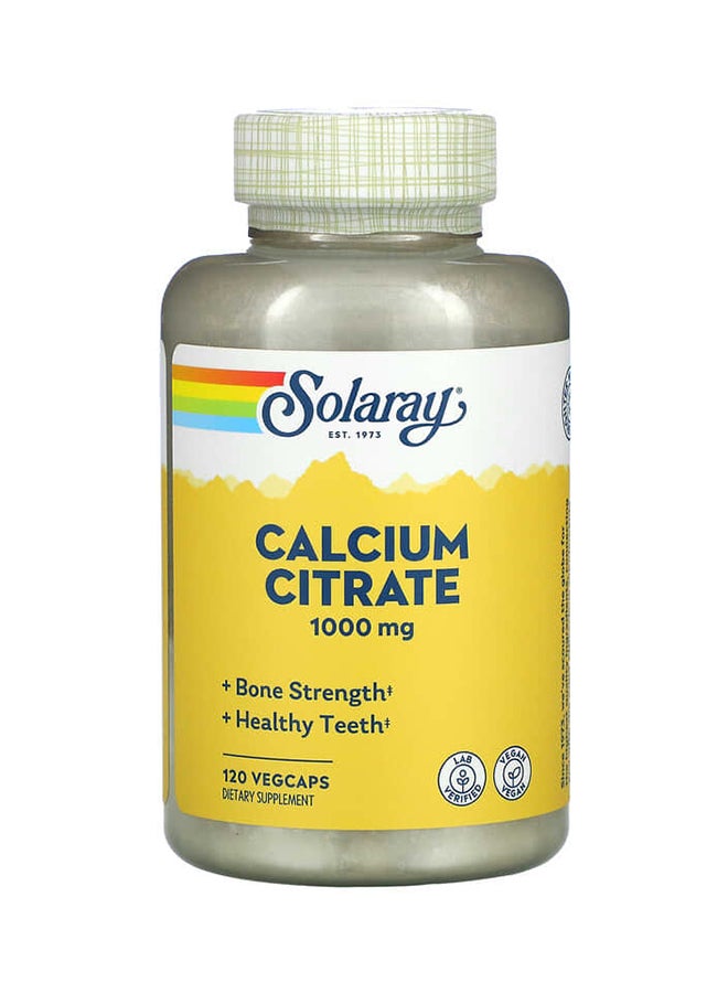 Solaray Calcium Citrate 1000 mg- 120 Veg Caps  - Image 1
