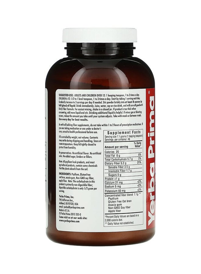Yerba Prima Daily Fiber Formula Dietary Supplement 12 oz (340 g) - Image 2