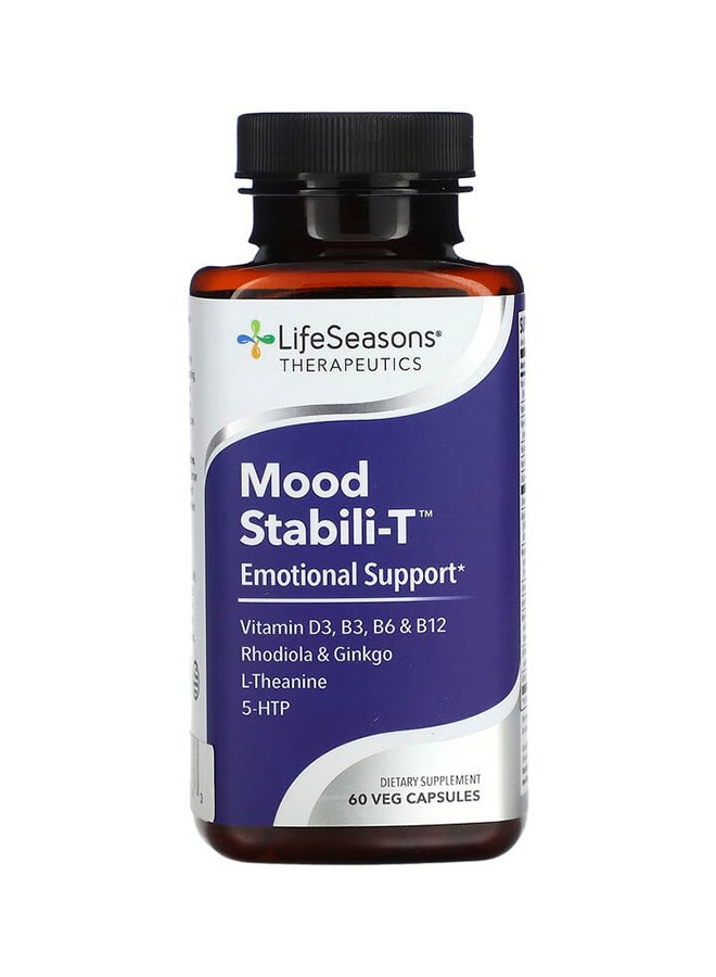 لايف سيزنز LifeSeasons، Mood Stabili-T، الدعم العاطفي، 60 كبسولة نباتية - Image 1