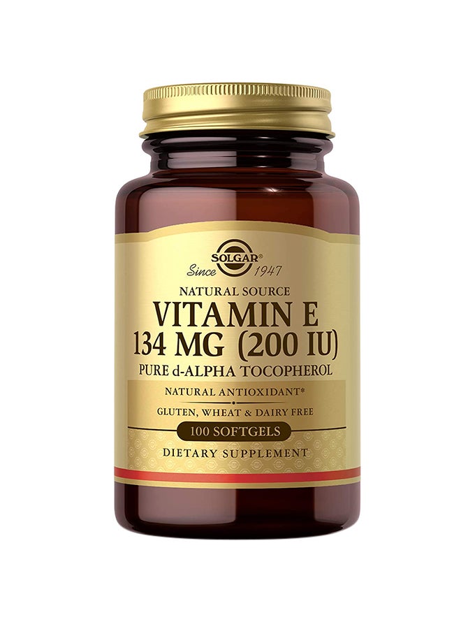Solgar Natural Source Vitamin E 200IU - 100 Softgels - Image 1