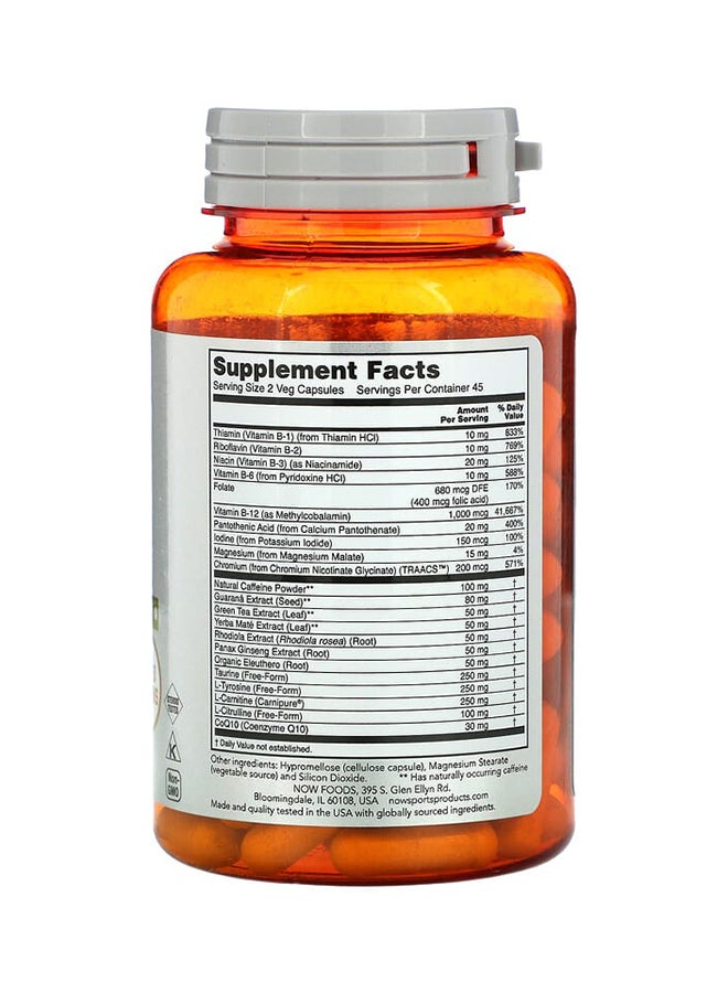 ناو سبورتس Sports Energy Extreme Dietary Supplement 90 Veg Capsules  - Image 2