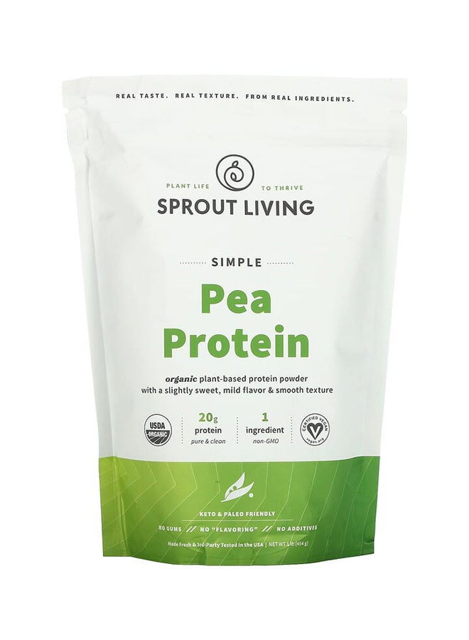 Sprout Living Simple Pea Protein Powder 1 lb (454 g)  - Image 1