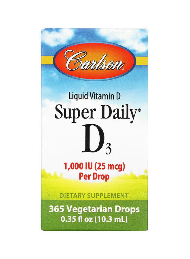Carlson Labs - Super Daily D3 Drop 1,000 IU, 0.35 fl oz (10.3 ml) - Image 1