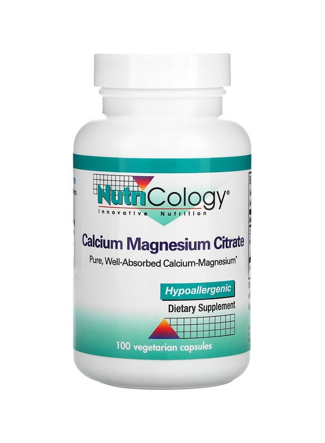 Nutricology Calcium Magnesium Citrate Supplement - 100 Capsules  - Image 1