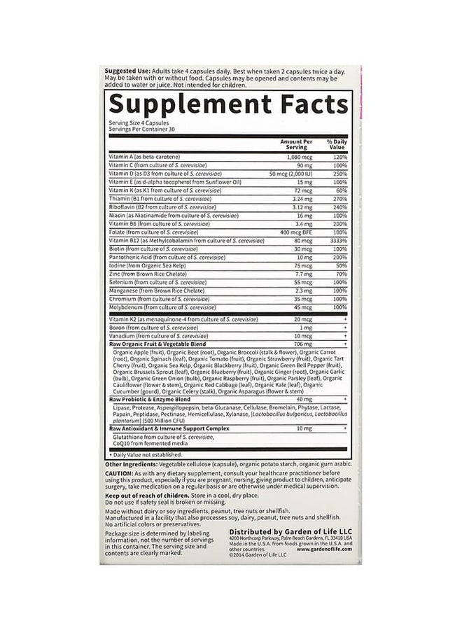 جاردن أوف لايف فيتامين كود، متعدد الفيتامينات من الطعام الكامل للنساء، 50 وأكثر، 120 كبسولة نباتية - Image 2