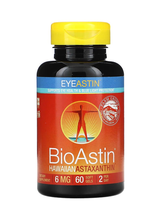 Nutrex Hawaii Eyeastin - Hawaiian Astaxanthin 60 Softgels 6 mg  - Image 1