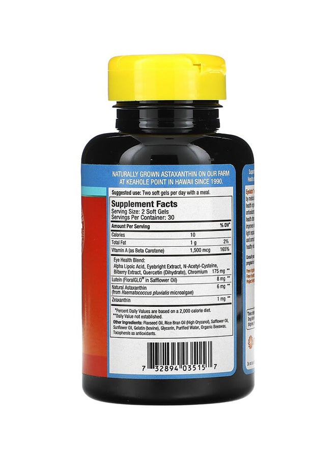 Nutrex Hawaii Eyeastin - Hawaiian Astaxanthin 60 Softgels 6 mg  - Image 2