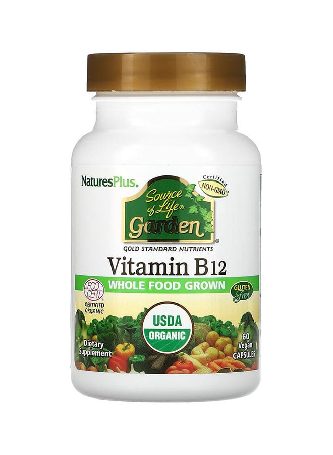 Natures Plus Whole Food Grown Vitamin B12 Supplement - 60 Capsules - Image 1