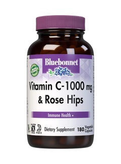Bluebonnet Nutrition Vitamin C Plus Rose Hips 1000 mg - 180 Veggie Capsules  - Image 1