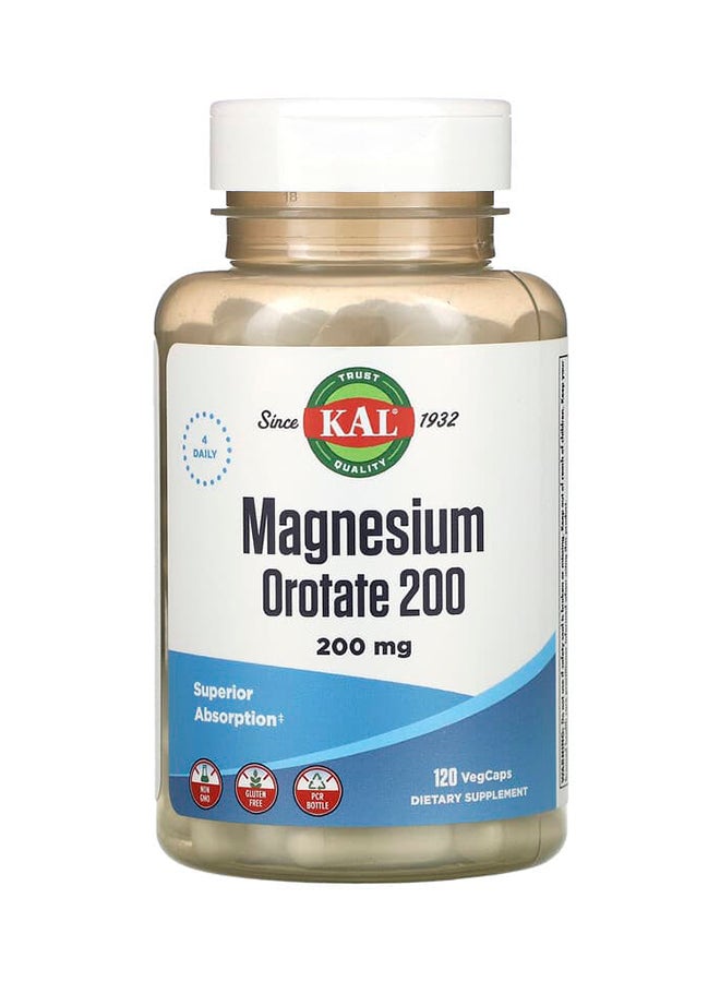 KAL Magnesium Orotate 200, 50 mg, 120 Vegcaps - Image 1