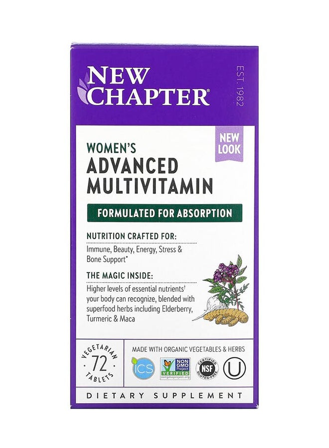 New Chapter Womens Advanced Multi - 72 Vegetarian Tablets - Image 1