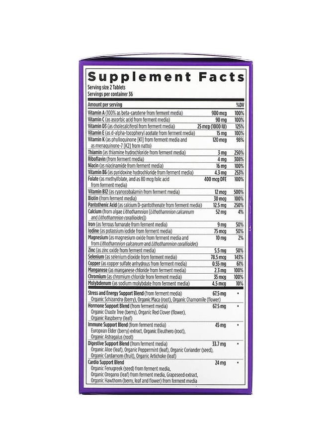 New Chapter Womens Advanced Multi - 72 Vegetarian Tablets - Image 2