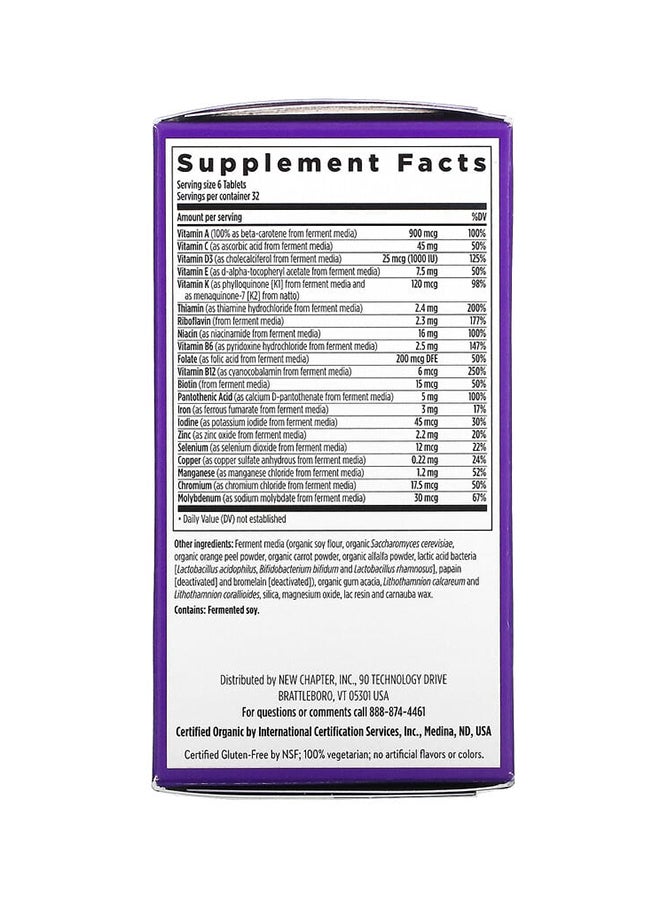 New Chapter Multi Vitamins Tiny Tabs - 192 Vegetarian Tablets - Image 2