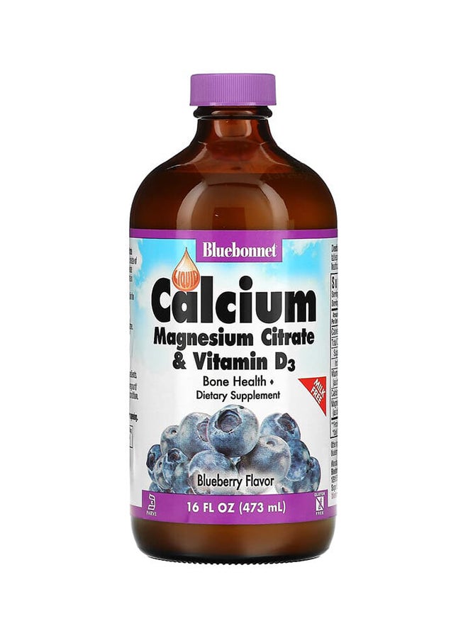 Bluebonnet Nutrition - Liquid Calcium Magnesium Citrate Plus Vitamin D3 16 fl oz (473 ml) - Image 1