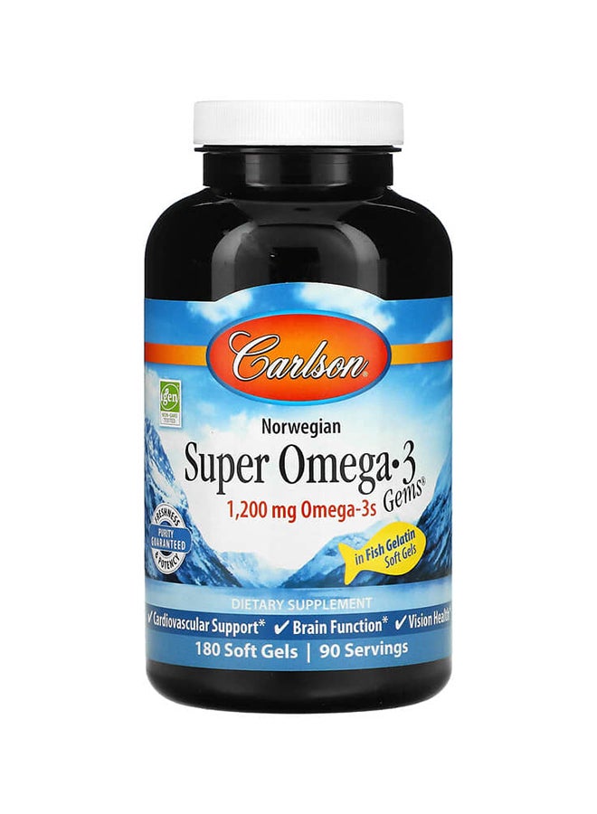 كارلسون لابس مكملات أوميجا 3 النرويجية لدعم الدماغ - 180 كبسولة هلامية 600 مجم - Image 1