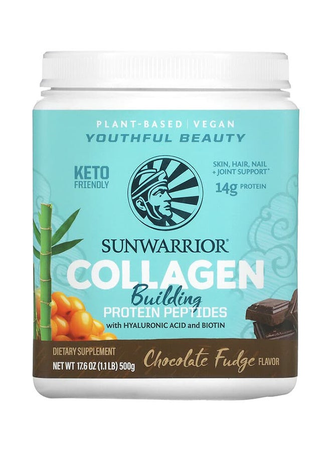 Sunwarrior - Collagen Building Peptides Chocolate Fudge Protein 1.1 lb (500 g) - Image 1