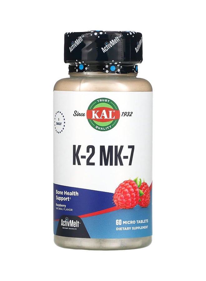 KAL K-2 MK-7 Bone Support Raspberry - 60 Micro Tablets - Image 1