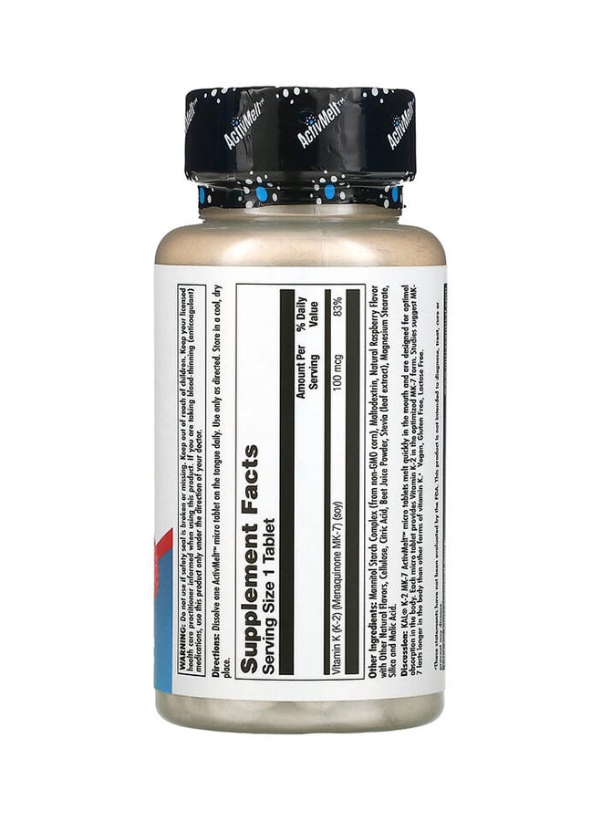 KAL K-2 MK-7 Bone Support Raspberry - 60 Micro Tablets - Image 2