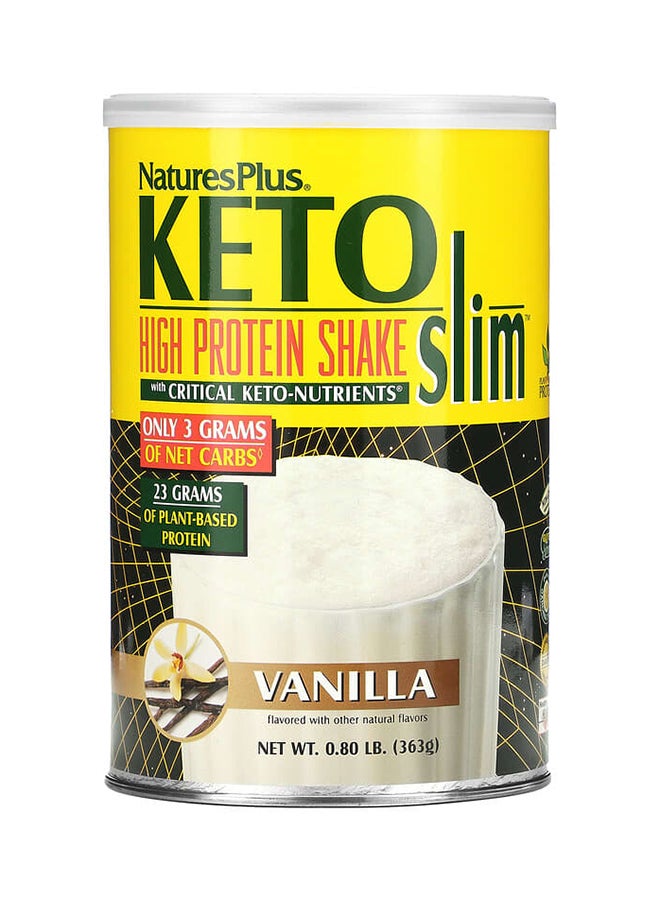 Natures Plus Vanilla Flavored Keto Slim High Protein Shake 0.8 lb (363 g) - Image 1