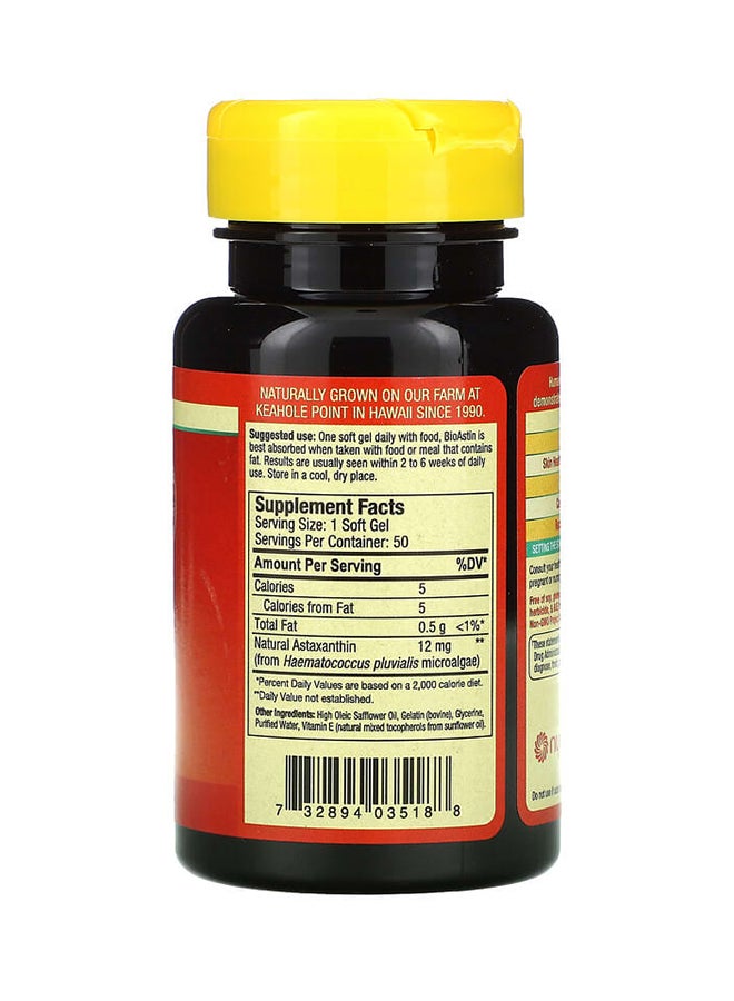 Nutrex Hawaii BioAstin Hawaiian Astaxanthin - 50 Gel Caps 12 mg  - Image 2