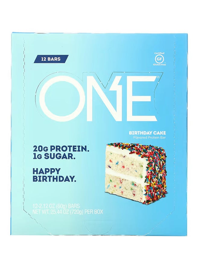 ONE BRANDS Pack Of 12 One Bar Birthday Cake Flavour 12 Bars, 2.12 oz (60 g) Each  - Image 1