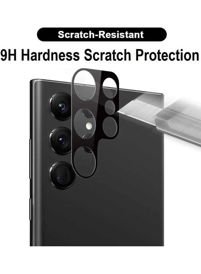 MARGOUN Samsung Galaxy S23 Ultra Camera Lens Protector 9H Tempered Glass 2.5D Anti-Scratch Case Friendly Shatterproof Black/Clear - Image 3