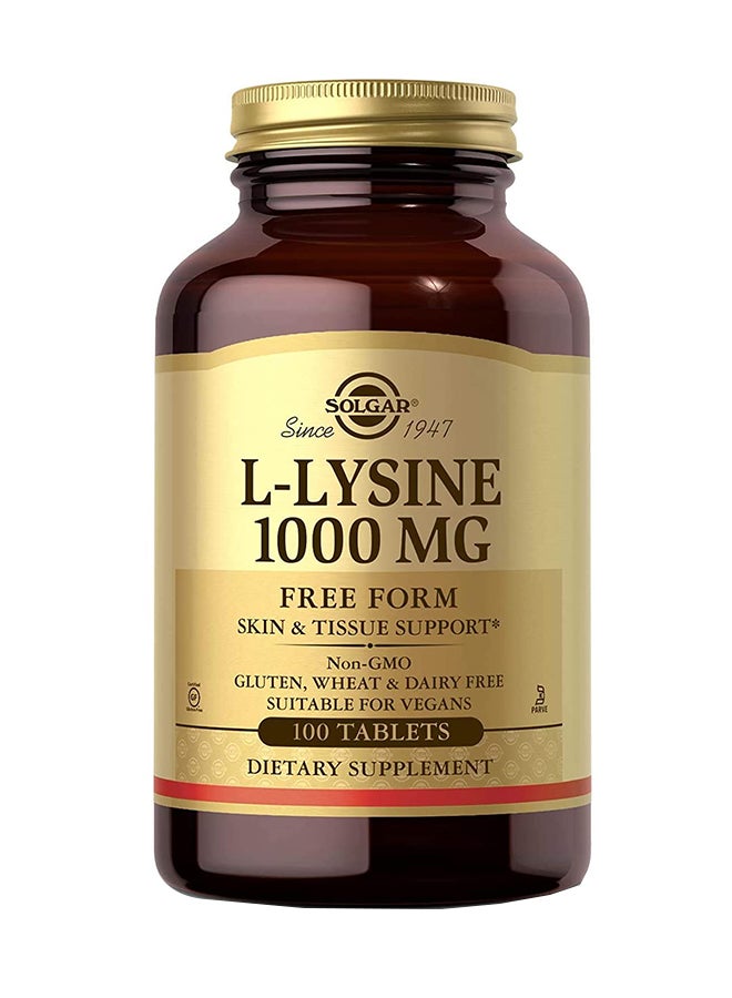 Solgar L-Lysine Dietary Supplement 1000mg - 100 Tablets - Image 1