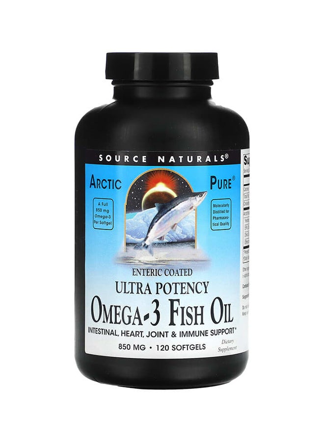 سورس ناتشورالز Arcticpure Enteric Coated Ultra Potency Omega - 3 Fish Oil 850 mg, 120 Softgels - Image 1