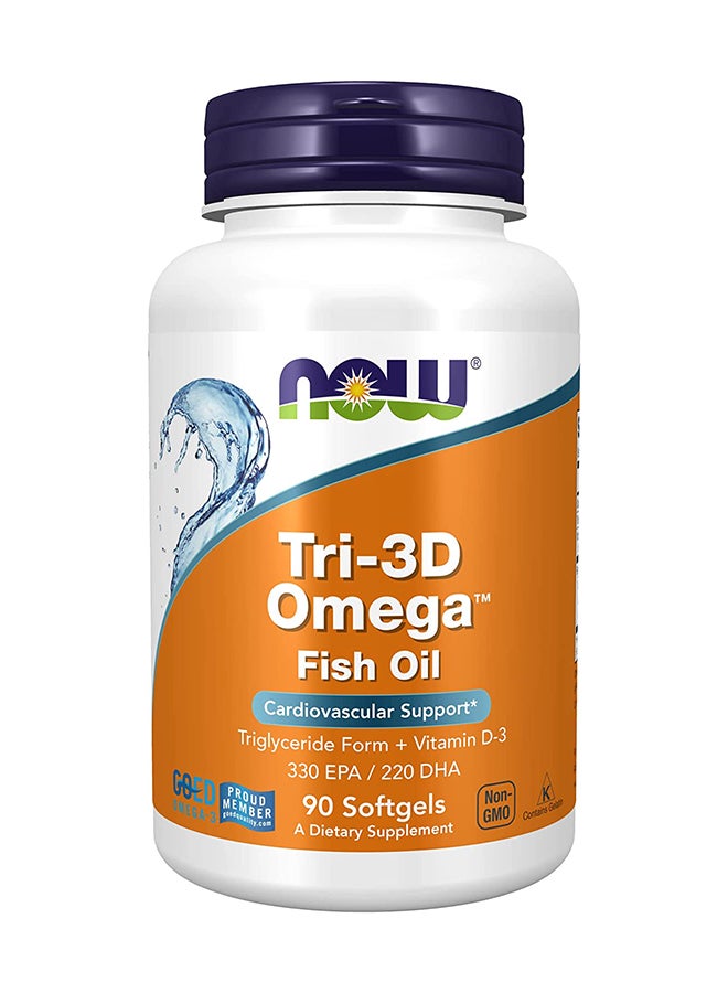 Now Foods 90-Softgels Tri-3D Omega Capsules 330/220 - Image 1
