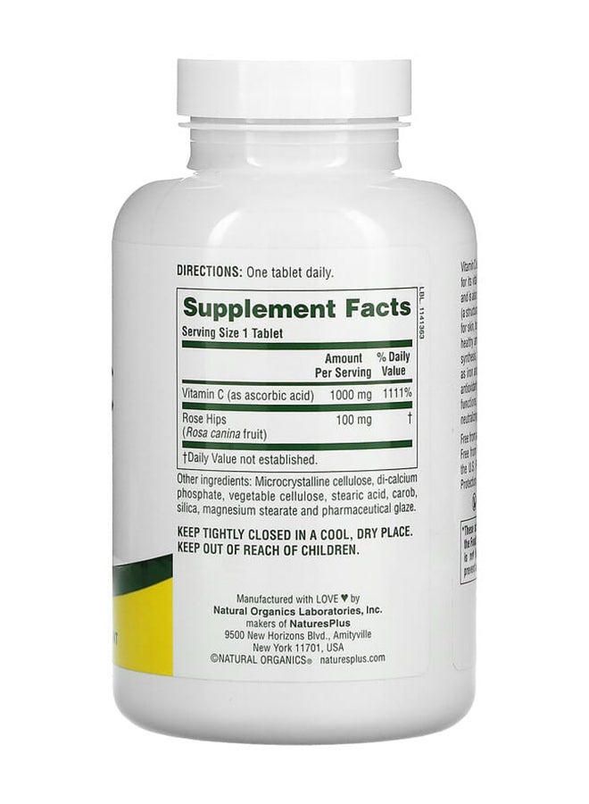 Natures Plus Vitamin-C With Rose Hips - 180 Tablets 1,000 mg - Image 2