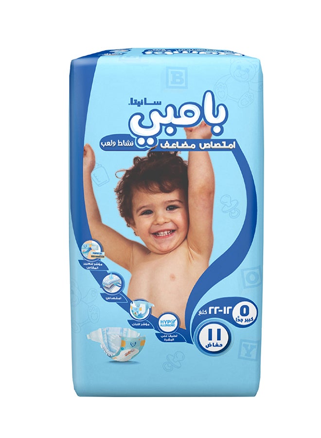Sanita Bambi - Extra Absorption Dynamic Baby Diapers, Size 5, 12 - 22 Kg, 11 Count - X Large - Image 1