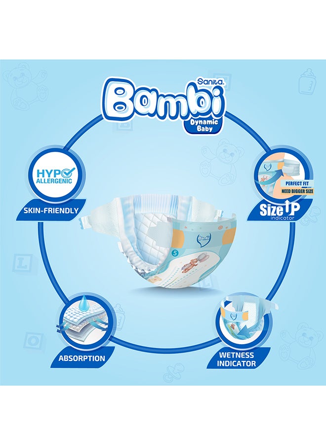 Sanita Bambi - Extra Absorption Dynamic Baby Diapers, Size 5, 12 - 22 Kg, 11 Count - X Large - Image 1