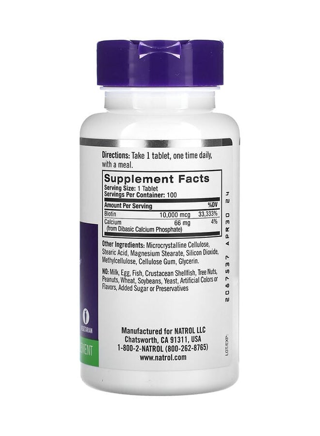 Pack Of 3 Biotin Beauty Maximum Strength 10,000 mcg, 100 Tablets - Image 2