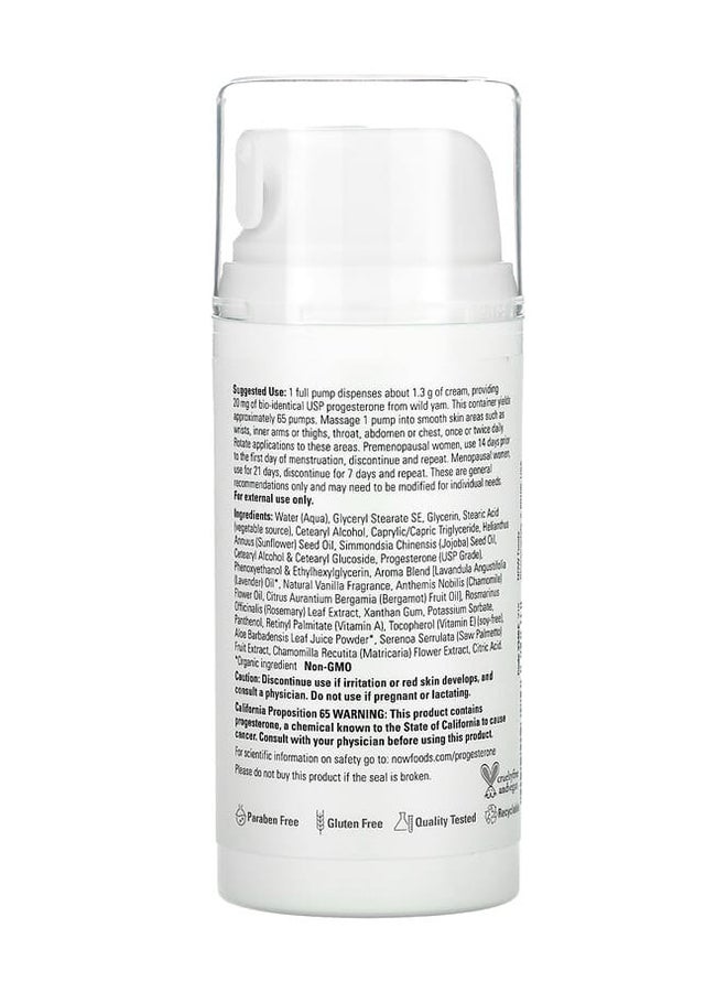 Now Foods - Natural Progesterone Balancing Skin Cream 3 oz (85 g) - Image 1