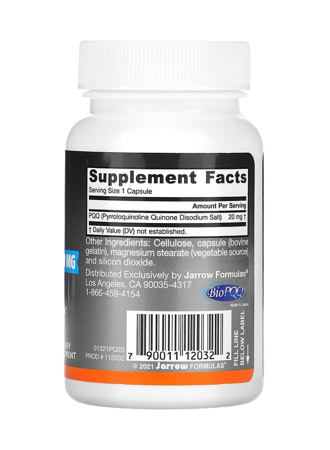 jarrow formulas Pyrroloquinoline Quinone Dietary Supplement - 30 Capsules 20 mg - Image 2