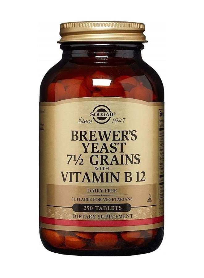 Solgar Brewer’s Yeast 7 1/2 Grains With Vitamin B12 - 250 Tablets - Image 1