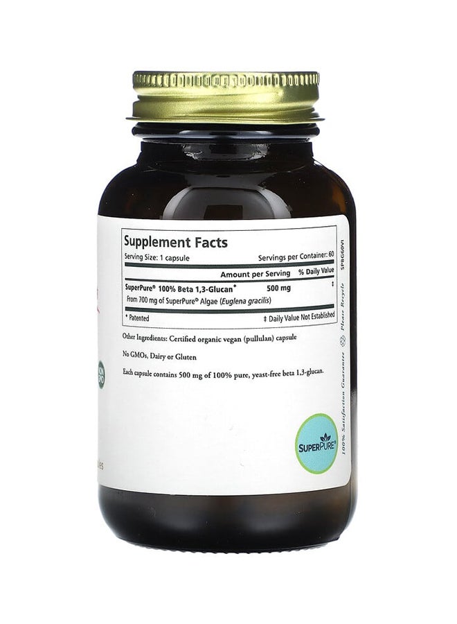 بيور سينرجي مكمل غذائي سوبر بيور بيتا 1،  3 غلوكان - 60 كبسولة - Image 2