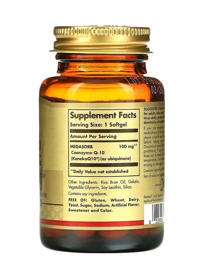 Solgar Megasorb CoQ-10 Dietary Supplement (100 Mg) - 90 Softgels  - Image 2